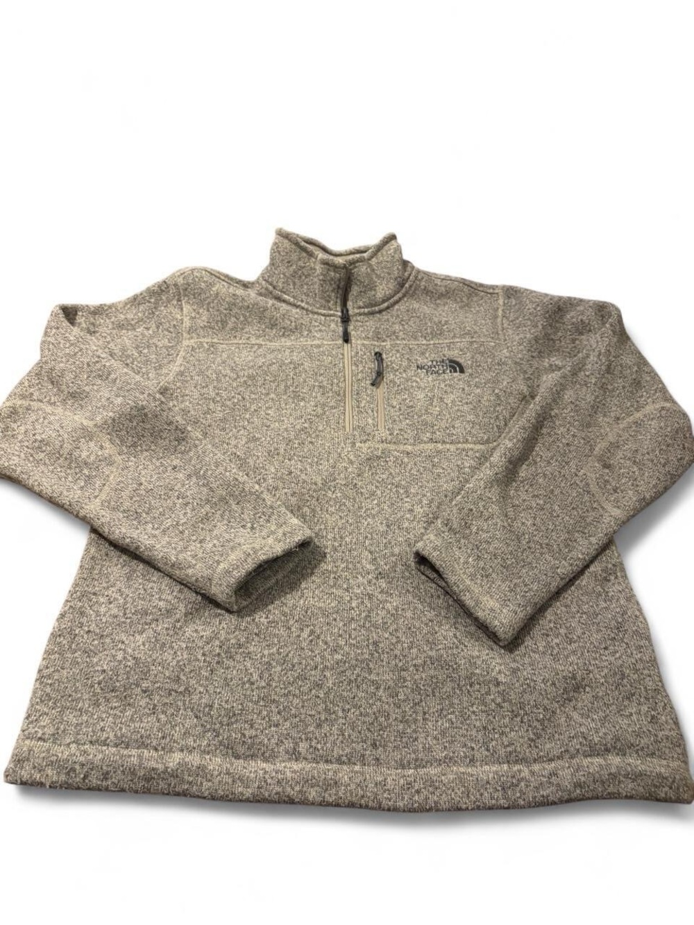 The North Face Men's Heathered Taupe Zip-Up Pullover